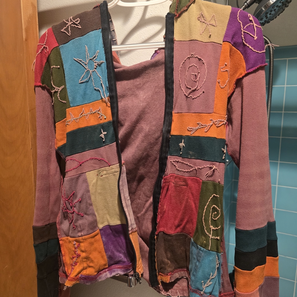 Rising International Multicolor Patchwork Hoodie - image 5